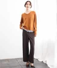 FMLAG04200 MICHEL KLEIN(ミッシェルクラン) [定番人気]ドライストレッチワイドパンツ グレー