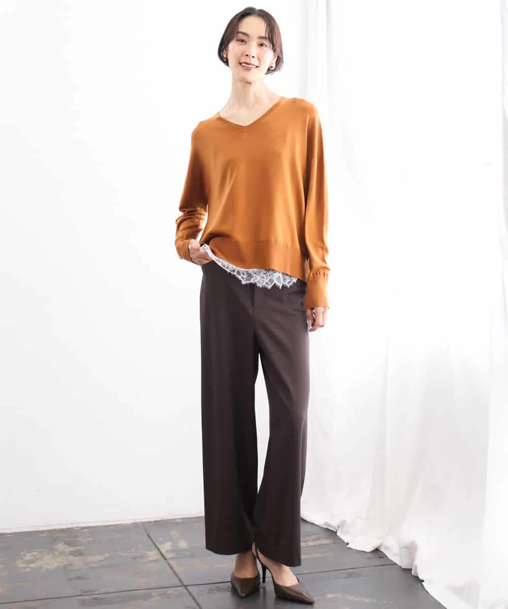 FMLAG04200 MICHEL KLEIN(ミッシェルクラン) [定番人気]ドライストレッチワイドパンツ グレー