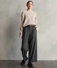 FMLAG21260 MICHEL KLEIN(ミッシェルクラン) [セットアップ対応]ラメストライプワイドパンツ ネイビー