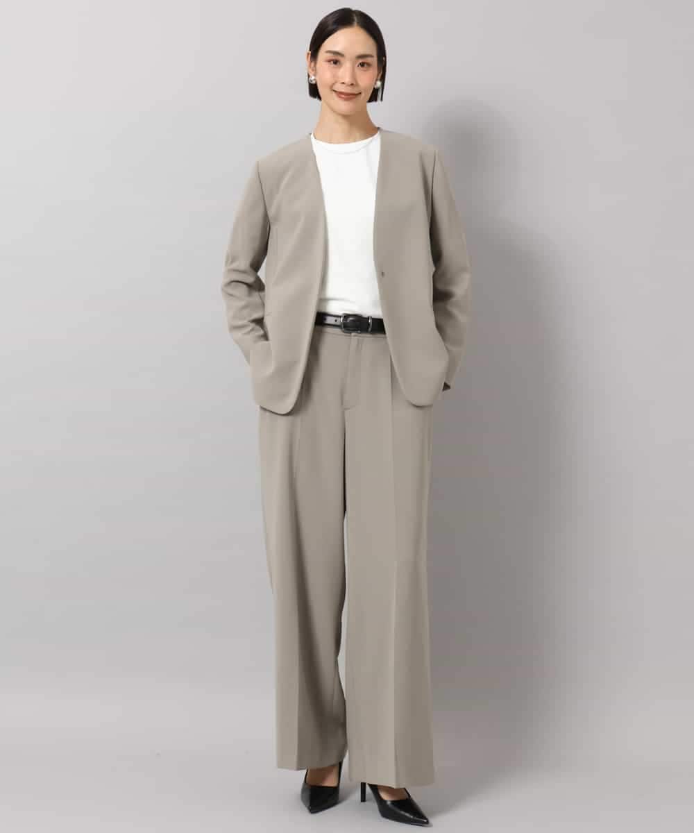 FMLAG22260 MICHEL KLEIN(ミッシェルクラン) [セットアップ対応]ストレートワイドパンツ ベージュ