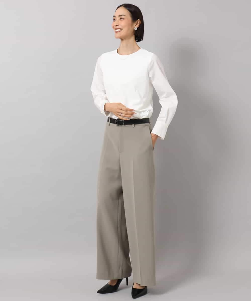 FMLAG22260 MICHEL KLEIN(ミッシェルクラン) [セットアップ対応]ストレートワイドパンツ ベージュ