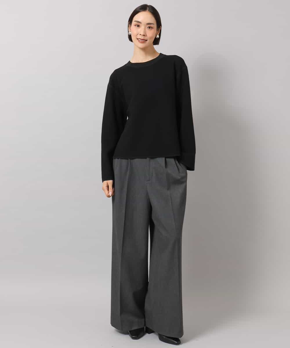 FMLAG40260 MICHEL KLEIN(ミッシェルクラン) センタープレスワイドパンツ グレー