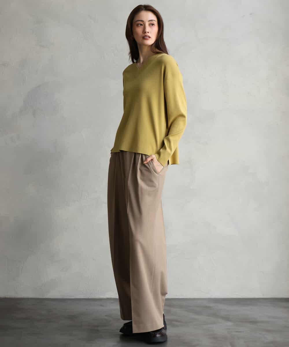 FMLAG40260 MICHEL KLEIN(ミッシェルクラン) センタープレスワイドパンツ グレー