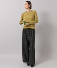 FMLAG41260 MICHEL KLEIN(ミッシェルクラン) ラメチェックワイドパンツ ダークグレー