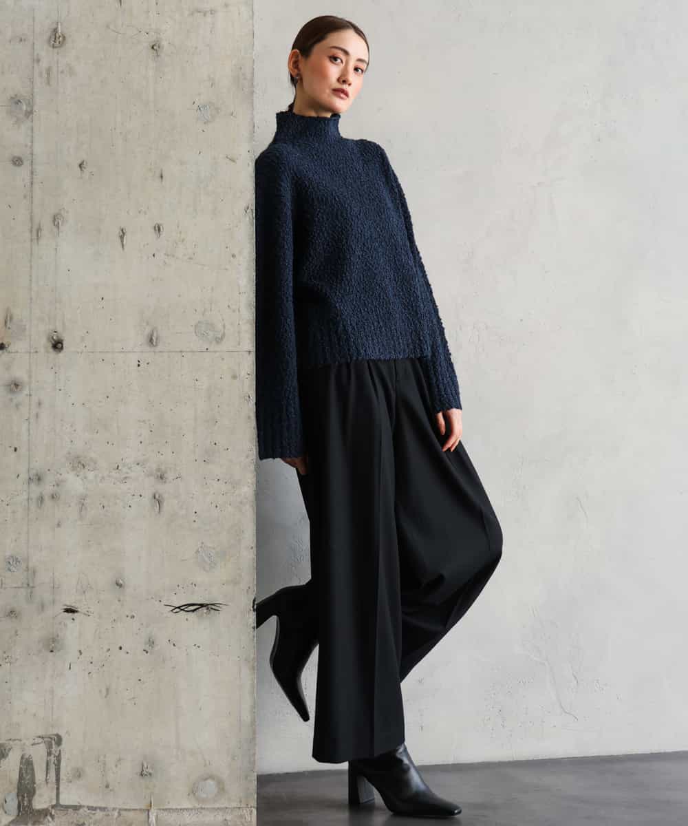 FMLAG42280 MICHEL KLEIN(ミッシェルクラン) ウール混ツイードワイドパンツ ダークグレー