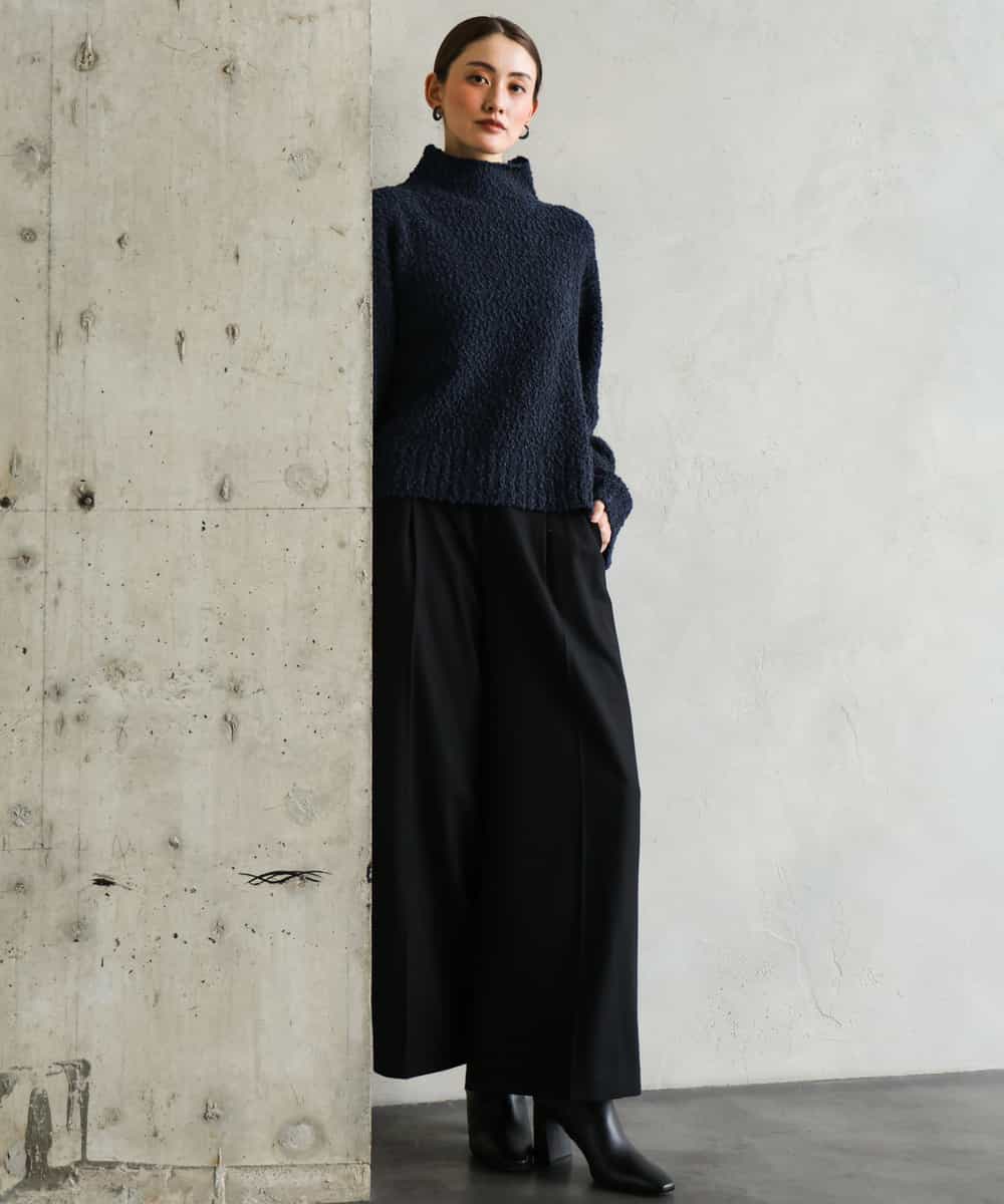 FMLAG42280 MICHEL KLEIN(ミッシェルクラン) ウール混ツイードワイドパンツ ダークグレー