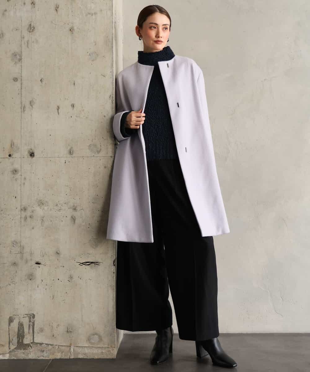 FMLAG42280 MICHEL KLEIN(ミッシェルクラン) ウール混ツイードワイドパンツ ダークグレー