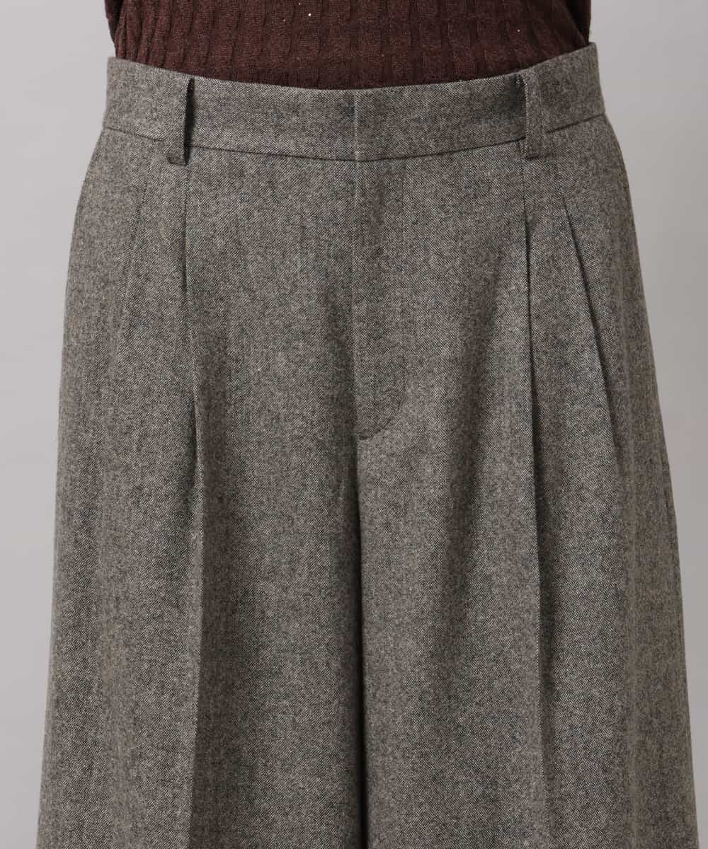 FMLAG42280 MICHEL KLEIN(ミッシェルクラン) ウール混ツイードワイドパンツ ダークグレー