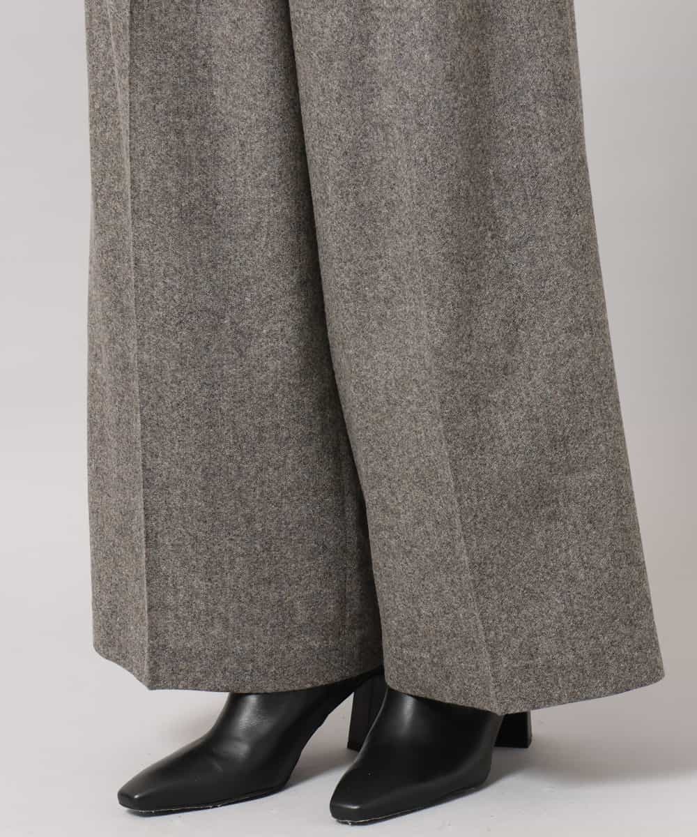 FMLAG42280 MICHEL KLEIN(ミッシェルクラン) ウール混ツイードワイドパンツ ダークグレー