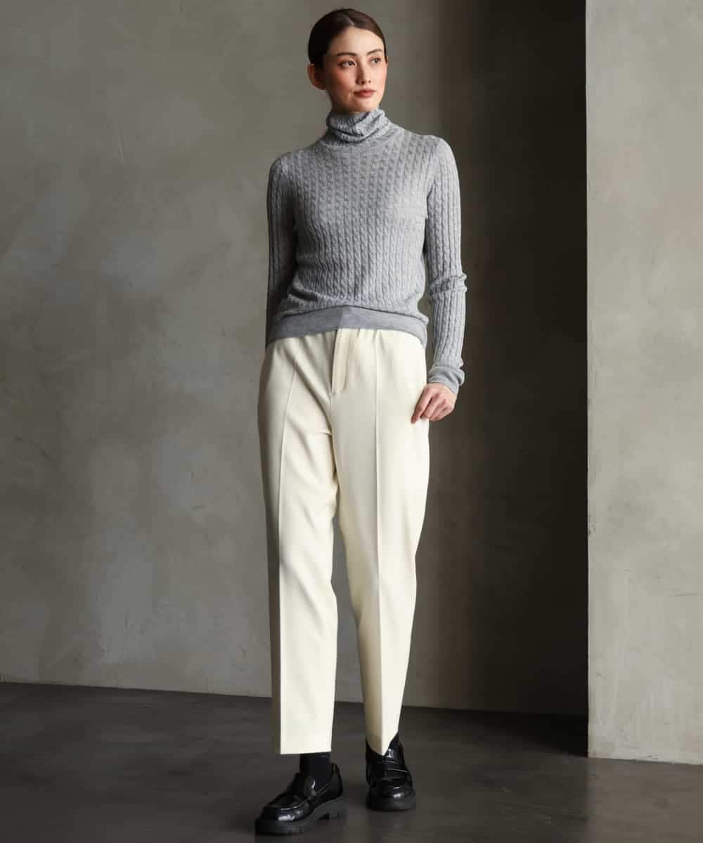 FMLAG50260 MICHEL KLEIN(ミッシェルクラン) 両面起毛テーパードパンツ ダークグレー