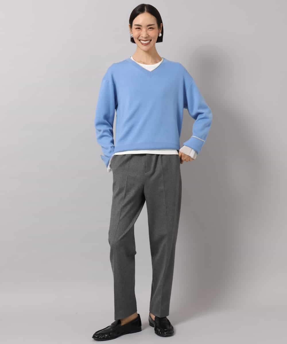 FMLAG50260 MICHEL KLEIN(ミッシェルクラン) 両面起毛テーパードパンツ ダークグレー