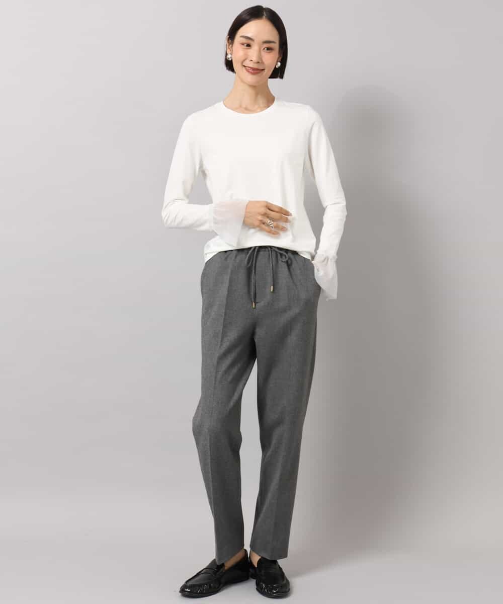 FMLAG50260 MICHEL KLEIN(ミッシェルクラン) 両面起毛テーパードパンツ ダークグレー