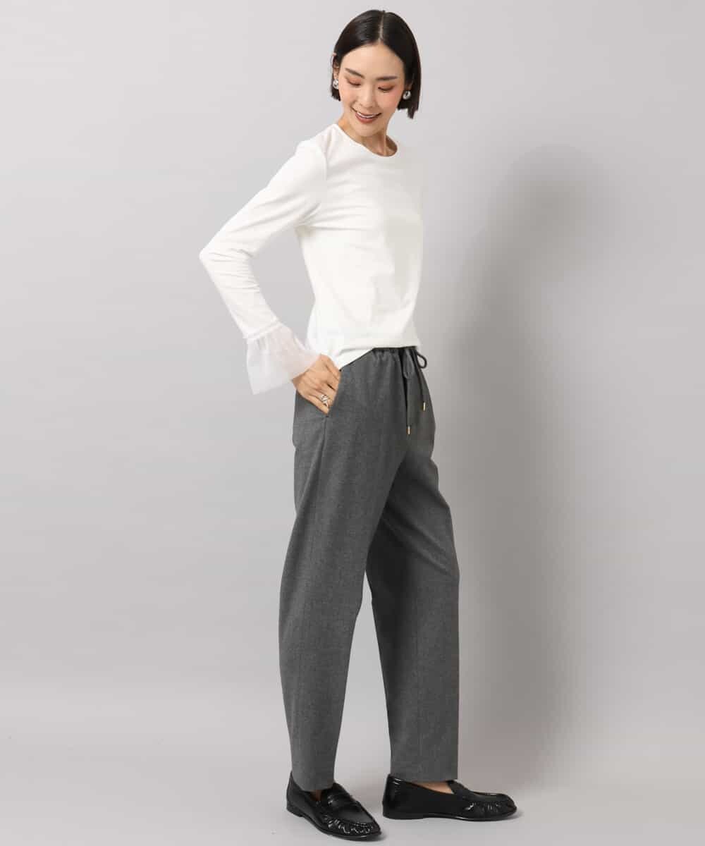 FMLAG50260 MICHEL KLEIN(ミッシェルクラン) 両面起毛テーパードパンツ ダークグレー