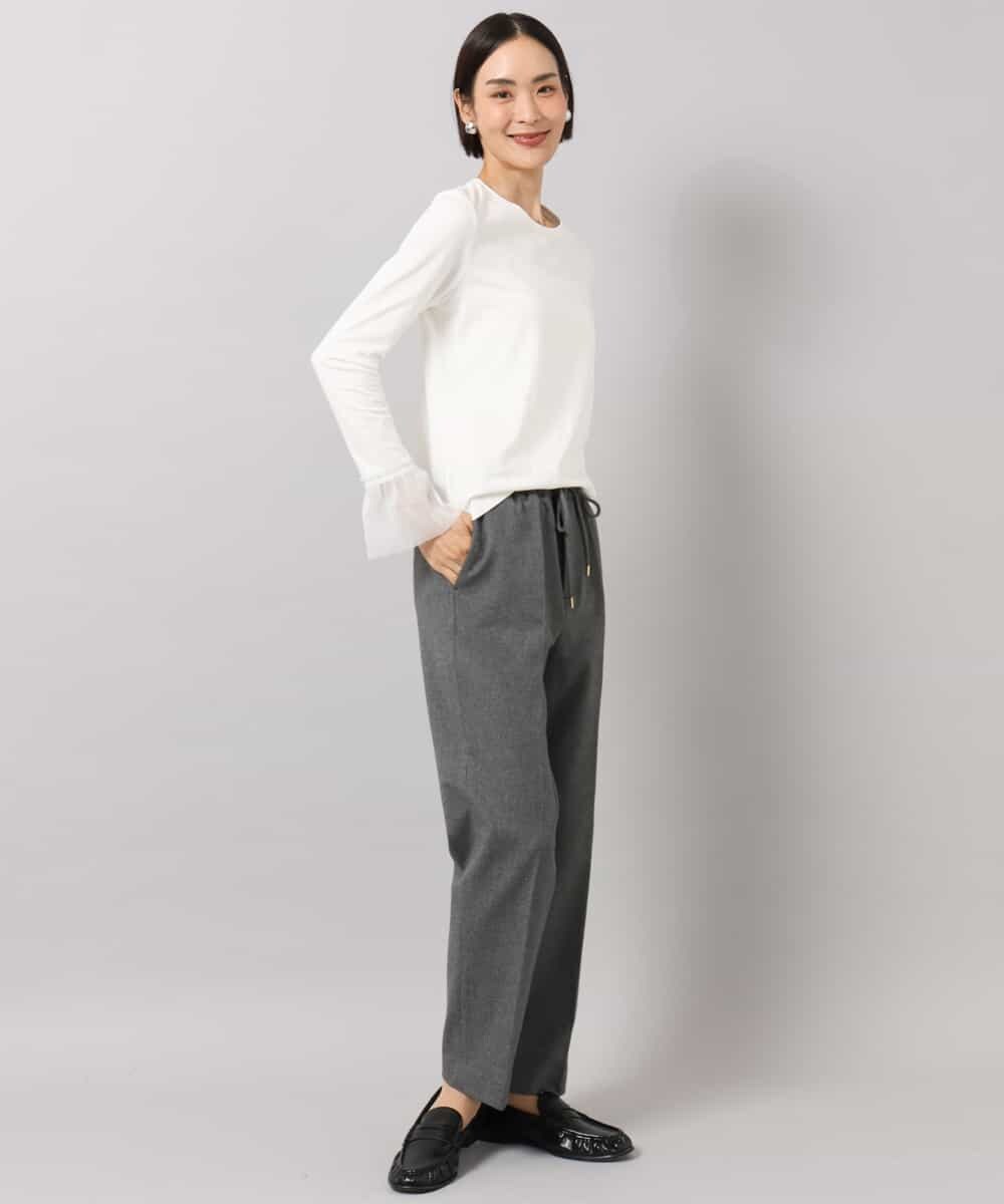 FMLAG50260 MICHEL KLEIN(ミッシェルクラン) 両面起毛テーパードパンツ ダークグレー