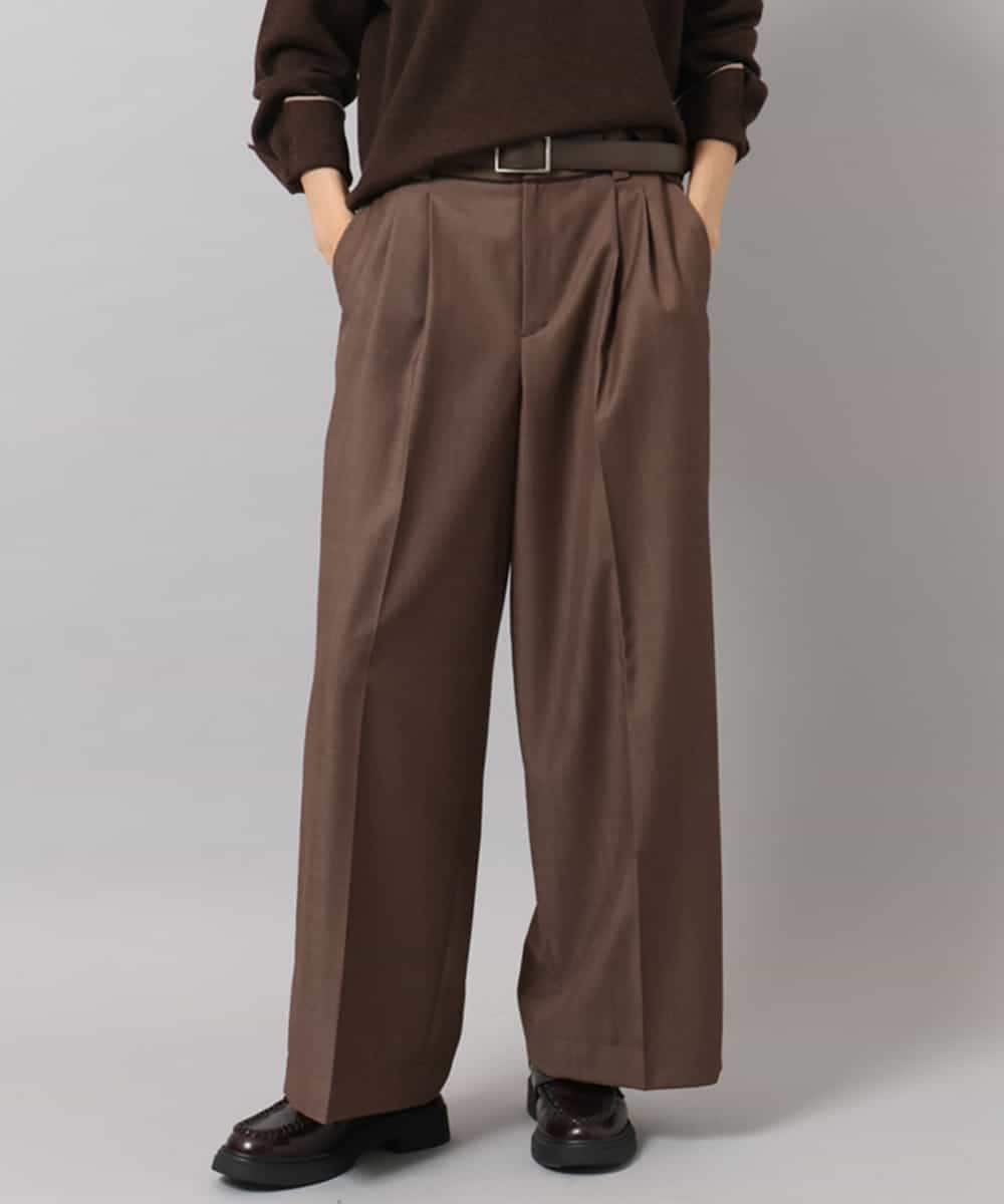 FMLAG51270 MICHEL KLEIN(ミッシェルクラン) パイピングワイドパンツ ブラウン