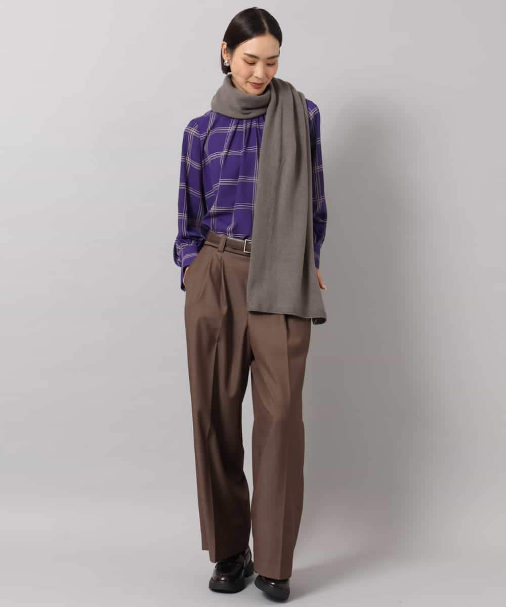 FMLAG51270 MICHEL KLEIN(ミッシェルクラン) パイピングワイドパンツ ブラウン