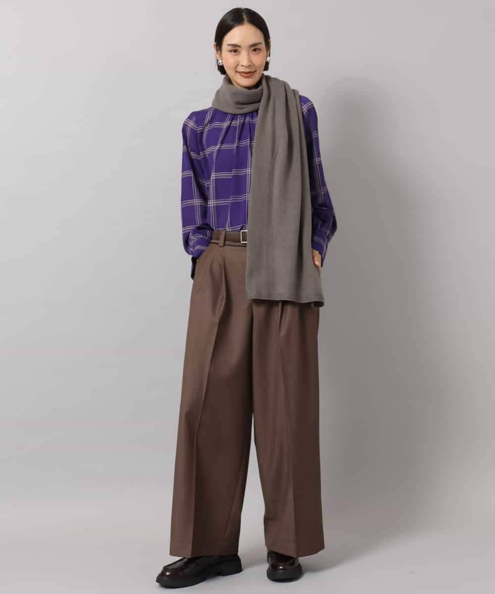 FMLAG51270 MICHEL KLEIN(ミッシェルクラン) パイピングワイドパンツ ブラウン