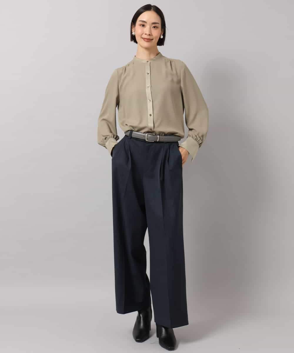 FMLAG51270 MICHEL KLEIN(ミッシェルクラン) パイピングワイドパンツ ブラウン
