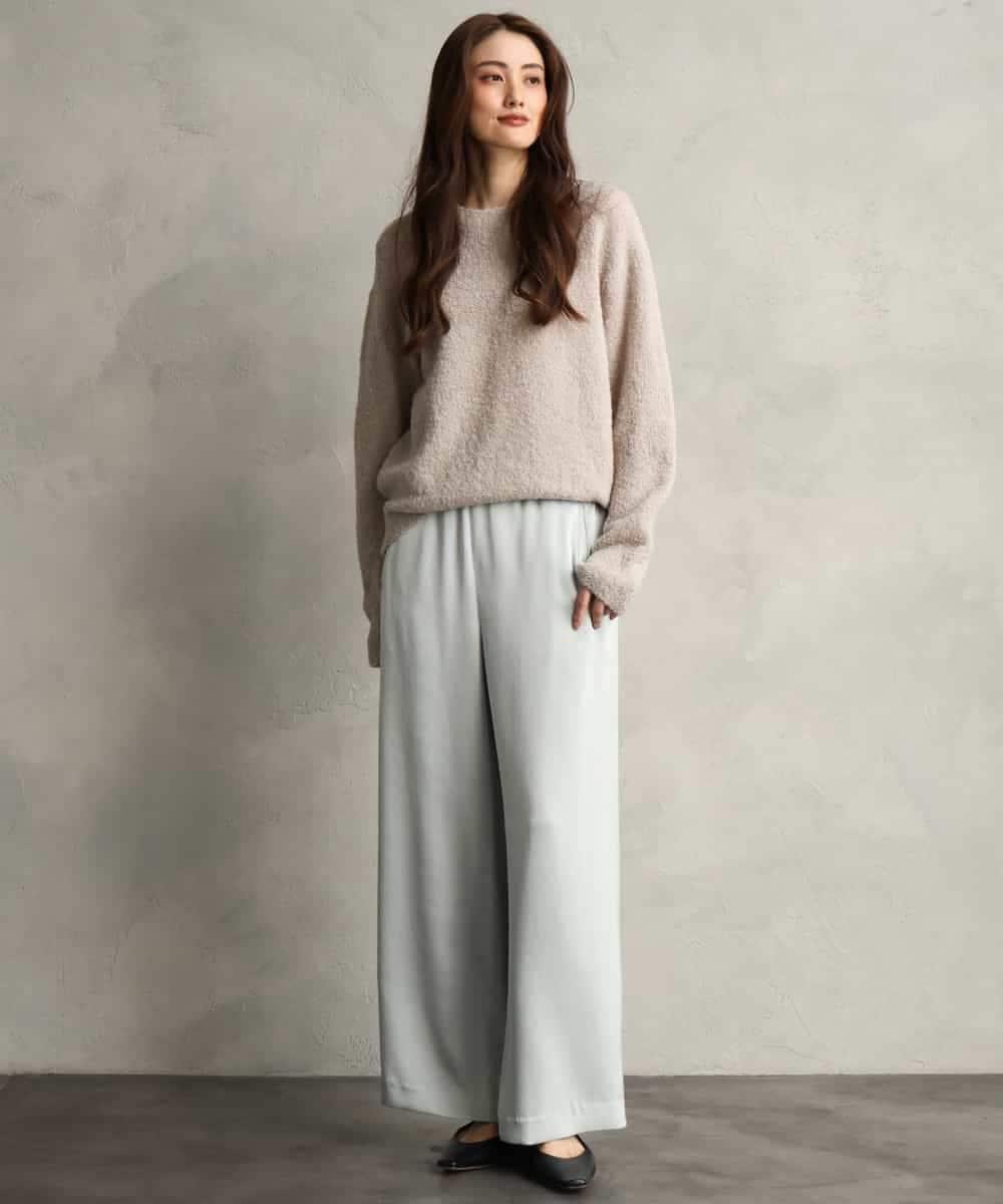 FMLAG52250 MICHEL KLEIN(ミッシェルクラン) サテンワイドパンツ グレー