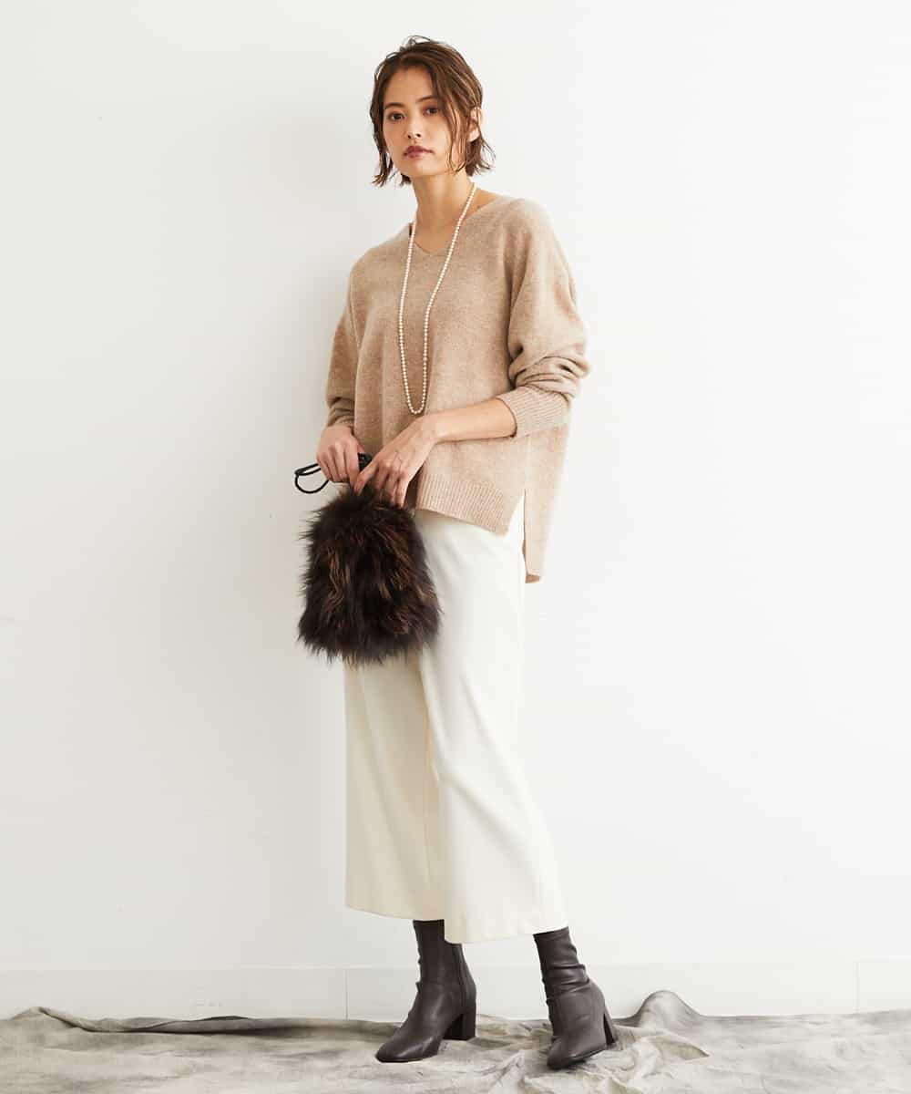 機能性素材 洗える 裏起毛ワイドクロップドパンツ ガウチョ ワイドパンツ Michel Klein ミッシェルクラン イトキンオンラインストア