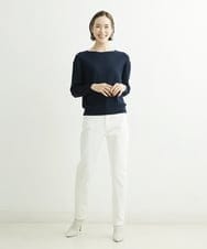 FMLAT43230 MICHEL KLEIN(ミッシェルクラン) [4サイズ展開]裏起毛ストレッチデニム（ホワイト） ホワイト(90)