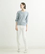 FMLAT43230 MICHEL KLEIN(ミッシェルクラン) [4サイズ展開]裏起毛ストレッチデニム（ホワイト） ホワイト(90)
