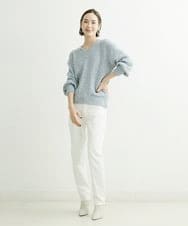 FMLAT43230 MICHEL KLEIN(ミッシェルクラン) [4サイズ展開]裏起毛ストレッチデニム（ホワイト） ホワイト(90)