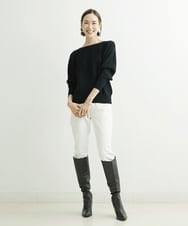 FMLAT43230 MICHEL KLEIN(ミッシェルクラン) [4サイズ展開]裏起毛ストレッチデニム（ホワイト） ホワイト(90)