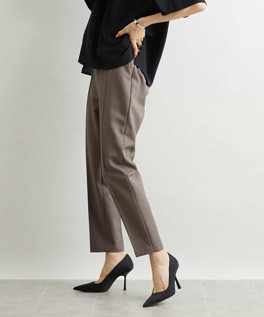 FMLAV09200 MICHEL KLEIN(ミッシェルクラン) ストレッチテーパードパンツ(裏地なし) モカ(87)