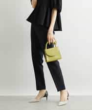 FMLAV09200 MICHEL KLEIN(ミッシェルクラン) ストレッチテーパードパンツ(裏地なし) ブラック(94)