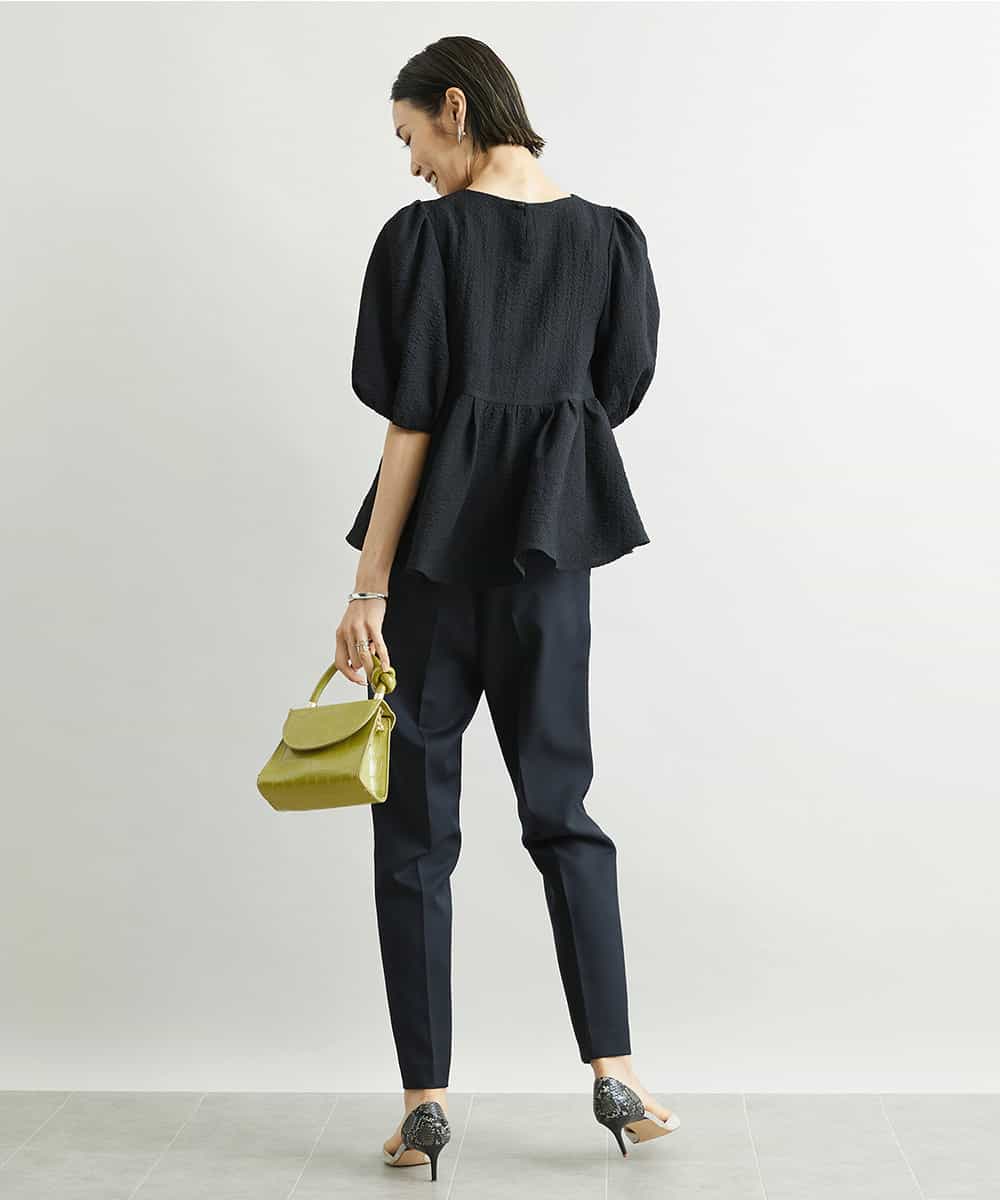 FMLAV09200 MICHEL KLEIN(ミッシェルクラン) ストレッチテーパードパンツ(裏地なし) ブラック(94)