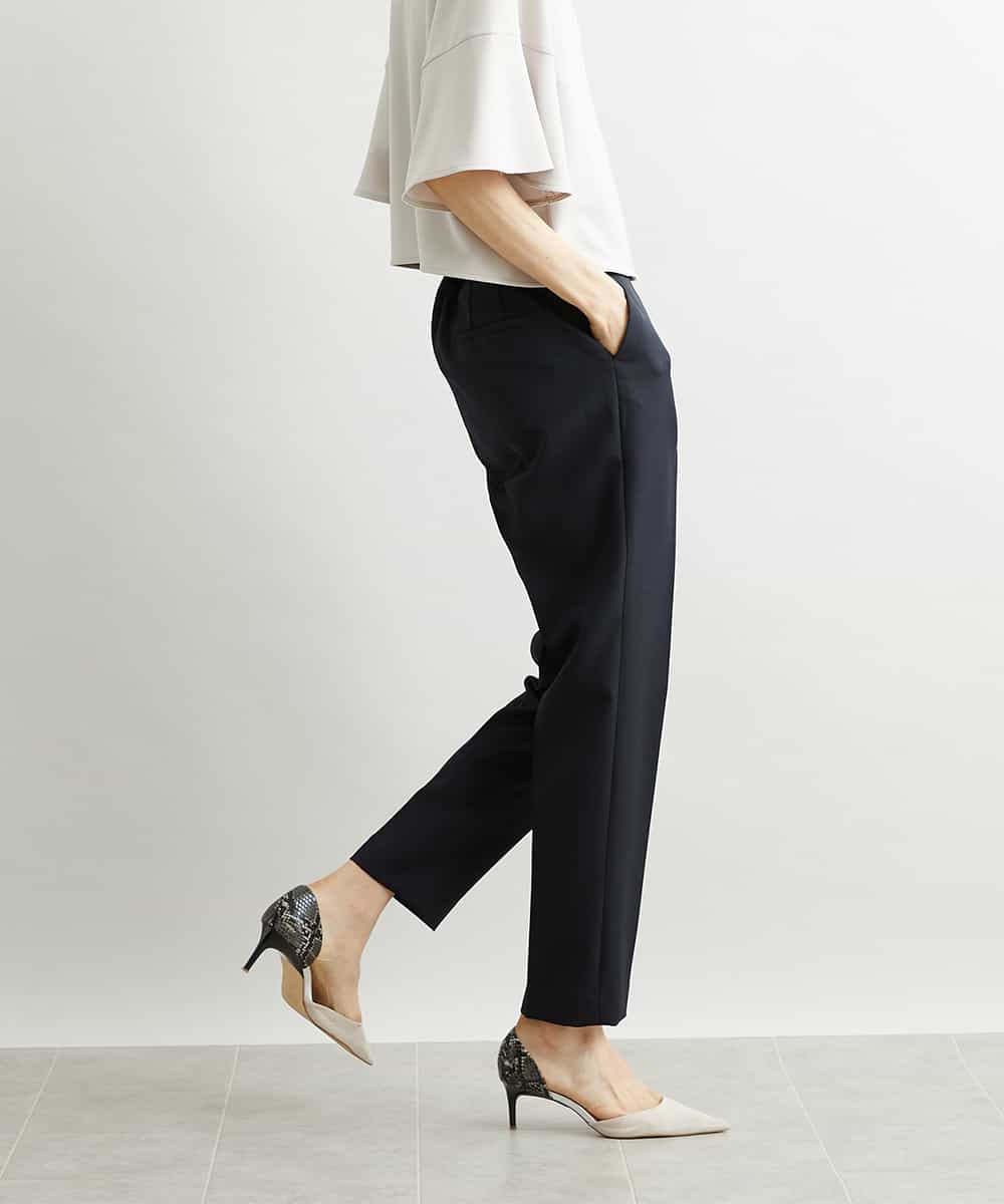FMLAV09200 MICHEL KLEIN(ミッシェルクラン) ストレッチテーパードパンツ(裏地なし) ブラック(94)
