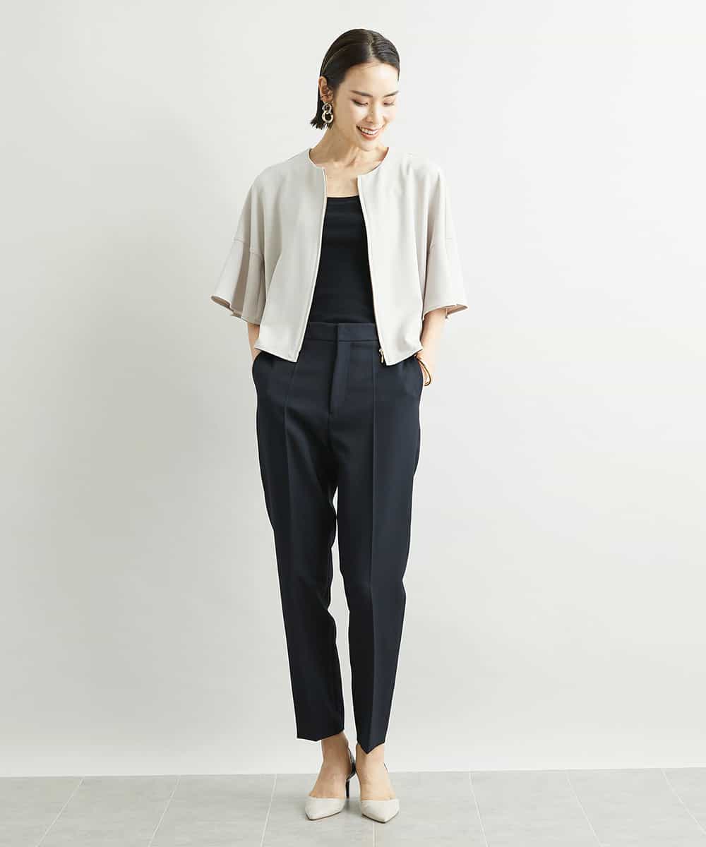 FMLAV09200 MICHEL KLEIN(ミッシェルクラン) ストレッチテーパードパンツ(裏地なし) ブラック(94)