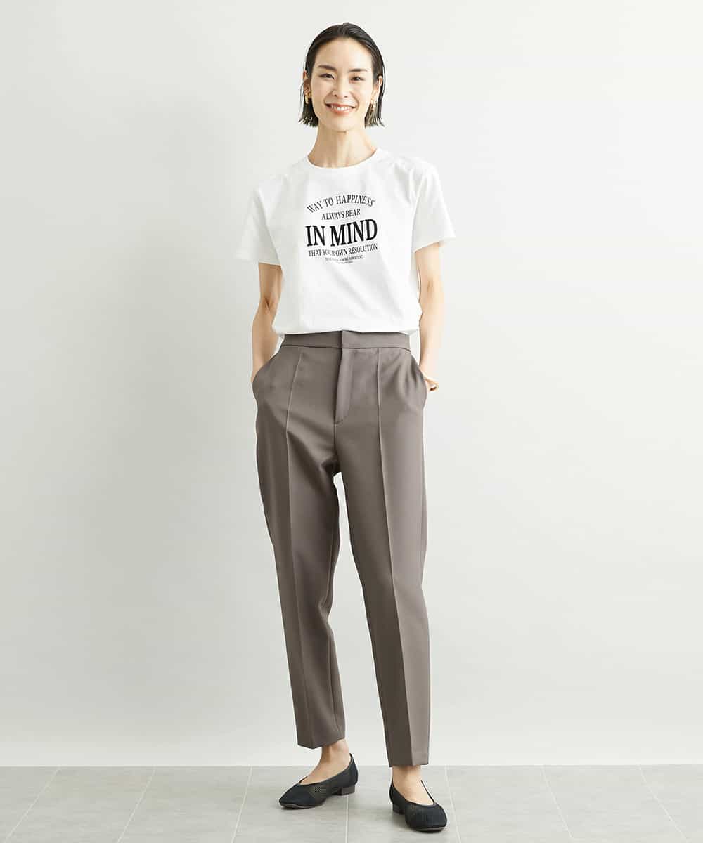 FMLAV09200 MICHEL KLEIN(ミッシェルクラン) ストレッチテーパードパンツ(裏地なし) ブラック(94)