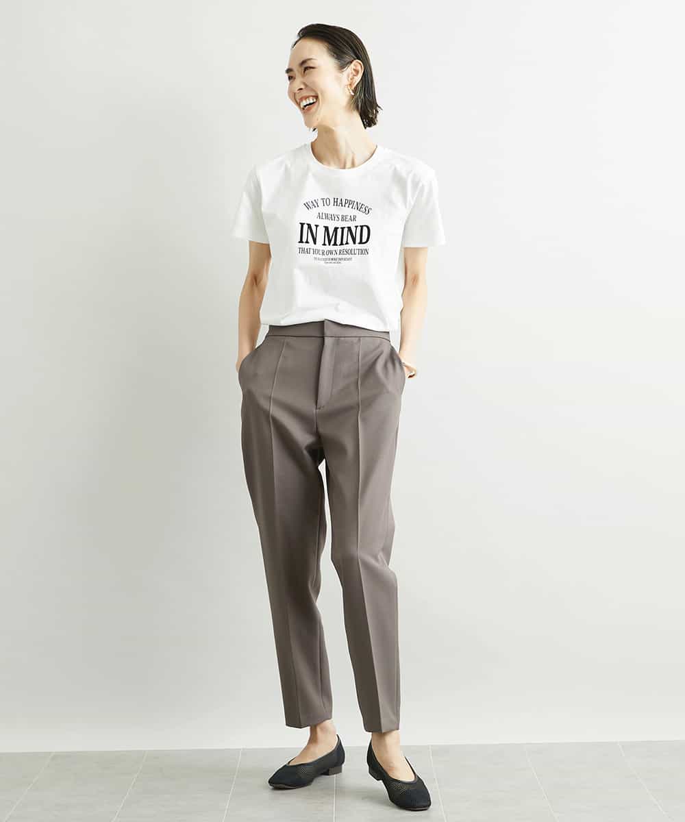 FMLAV09200 MICHEL KLEIN(ミッシェルクラン) ストレッチテーパードパンツ(裏地なし) ブラック(94)