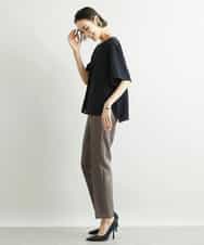 FMLAV09200 MICHEL KLEIN(ミッシェルクラン) ストレッチテーパードパンツ(裏地なし) ブラック(94)
