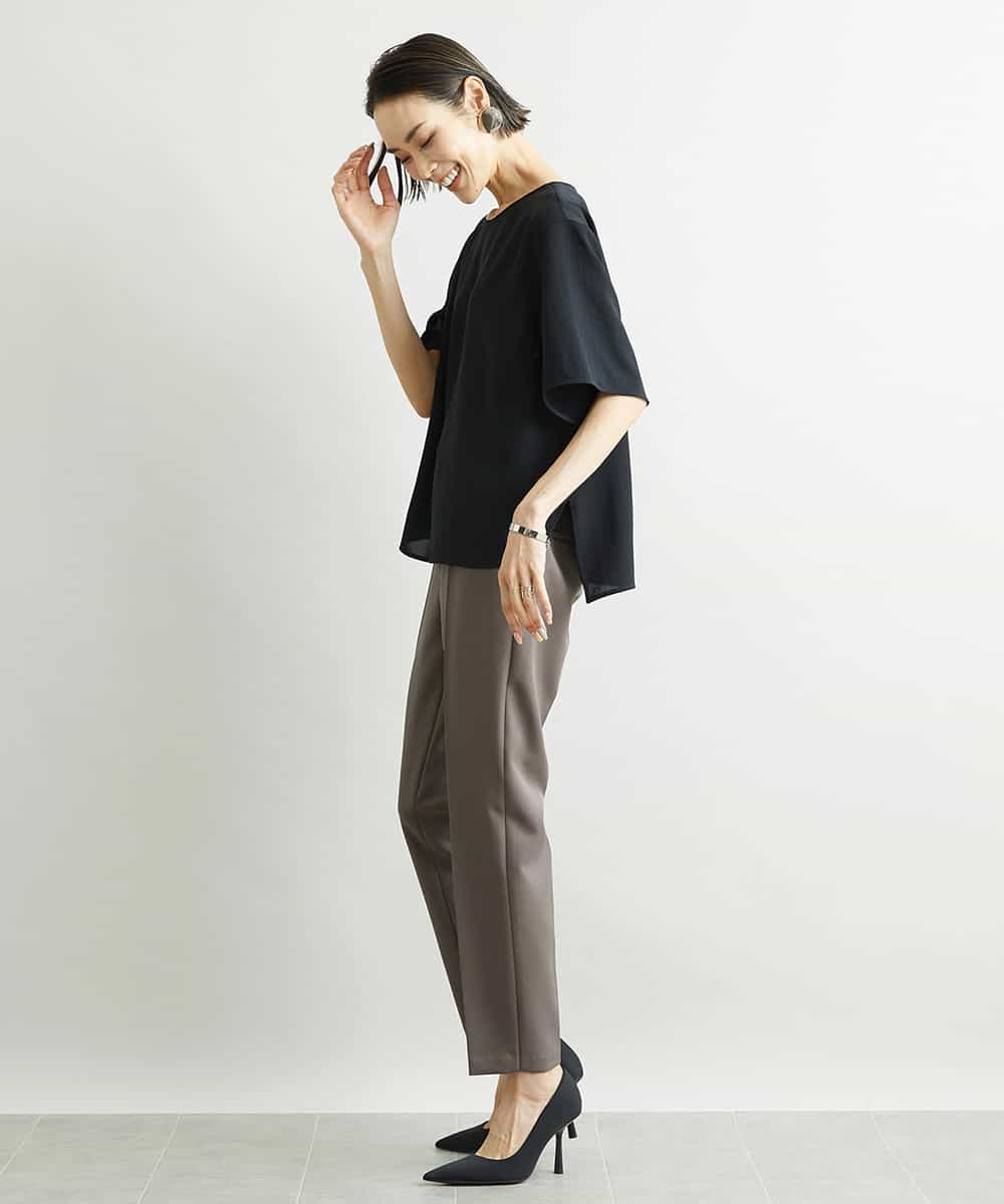 FMLAV09200 MICHEL KLEIN(ミッシェルクラン) ストレッチテーパードパンツ(裏地なし) ブラック(94)