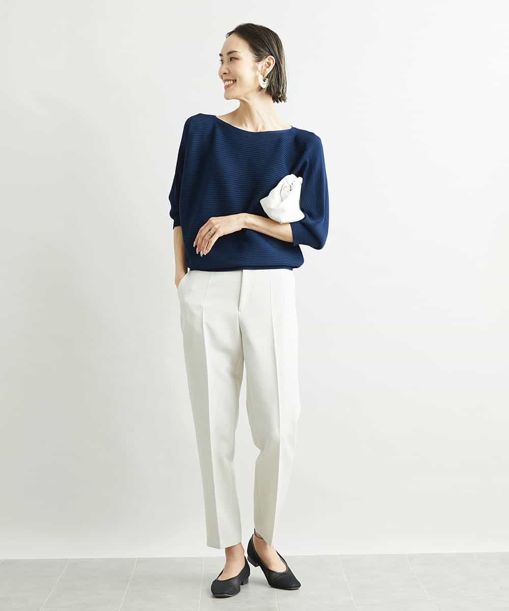 FMLAV09200 MICHEL KLEIN(ミッシェルクラン) ストレッチテーパードパンツ(裏地なし) ブラック(94)