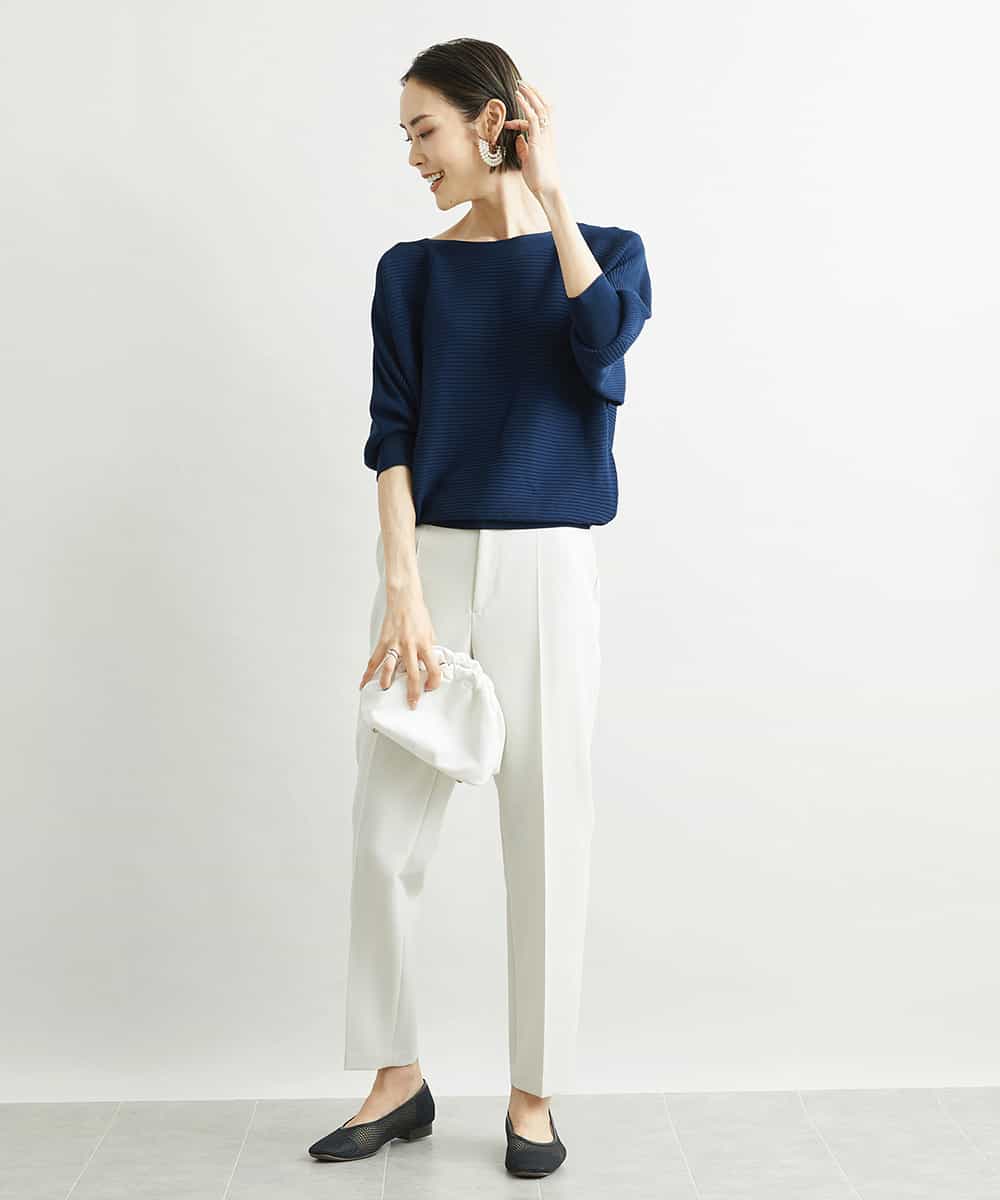FMLAV09200 MICHEL KLEIN(ミッシェルクラン) ストレッチテーパードパンツ(裏地なし) ブラック(94)