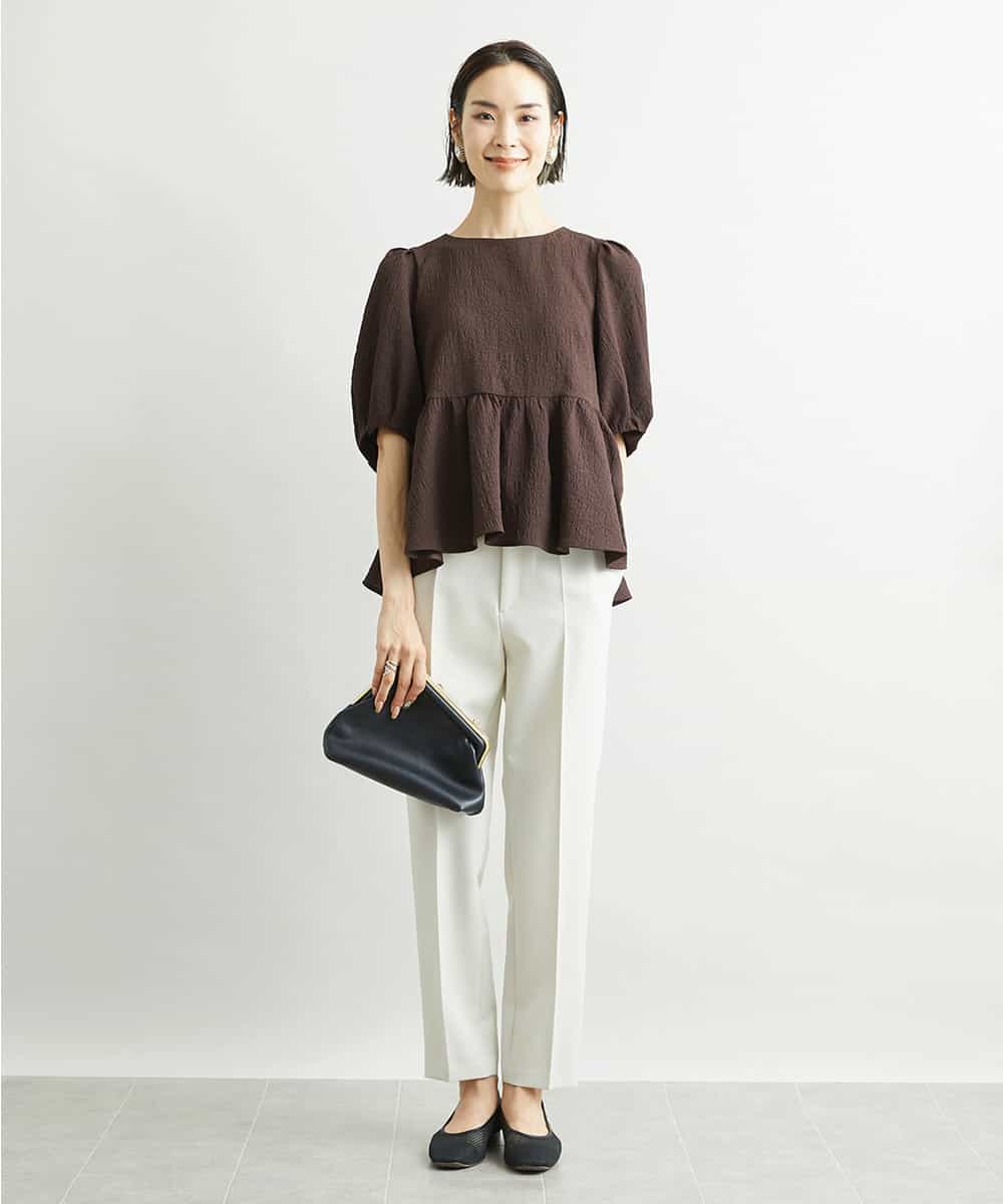 FMLAV09200 MICHEL KLEIN(ミッシェルクラン) ストレッチテーパードパンツ(裏地なし) ブラック(94)