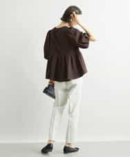 FMLAV09200 MICHEL KLEIN(ミッシェルクラン) ストレッチテーパードパンツ(裏地なし) ブラック(94)