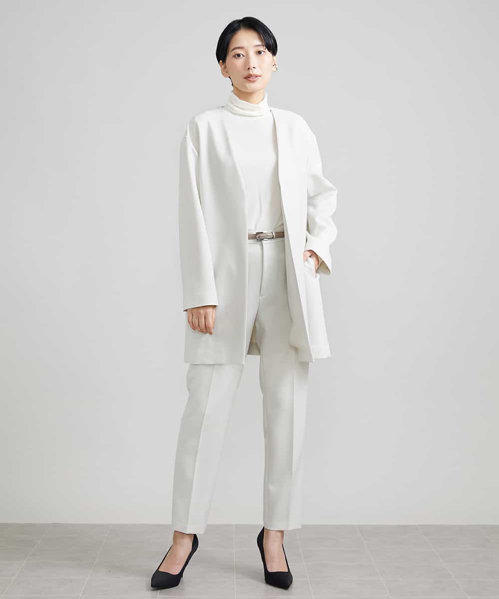 FMLAV09200 MICHEL KLEIN(ミッシェルクラン) ストレッチテーパードパンツ(裏地なし) ブラック(94)