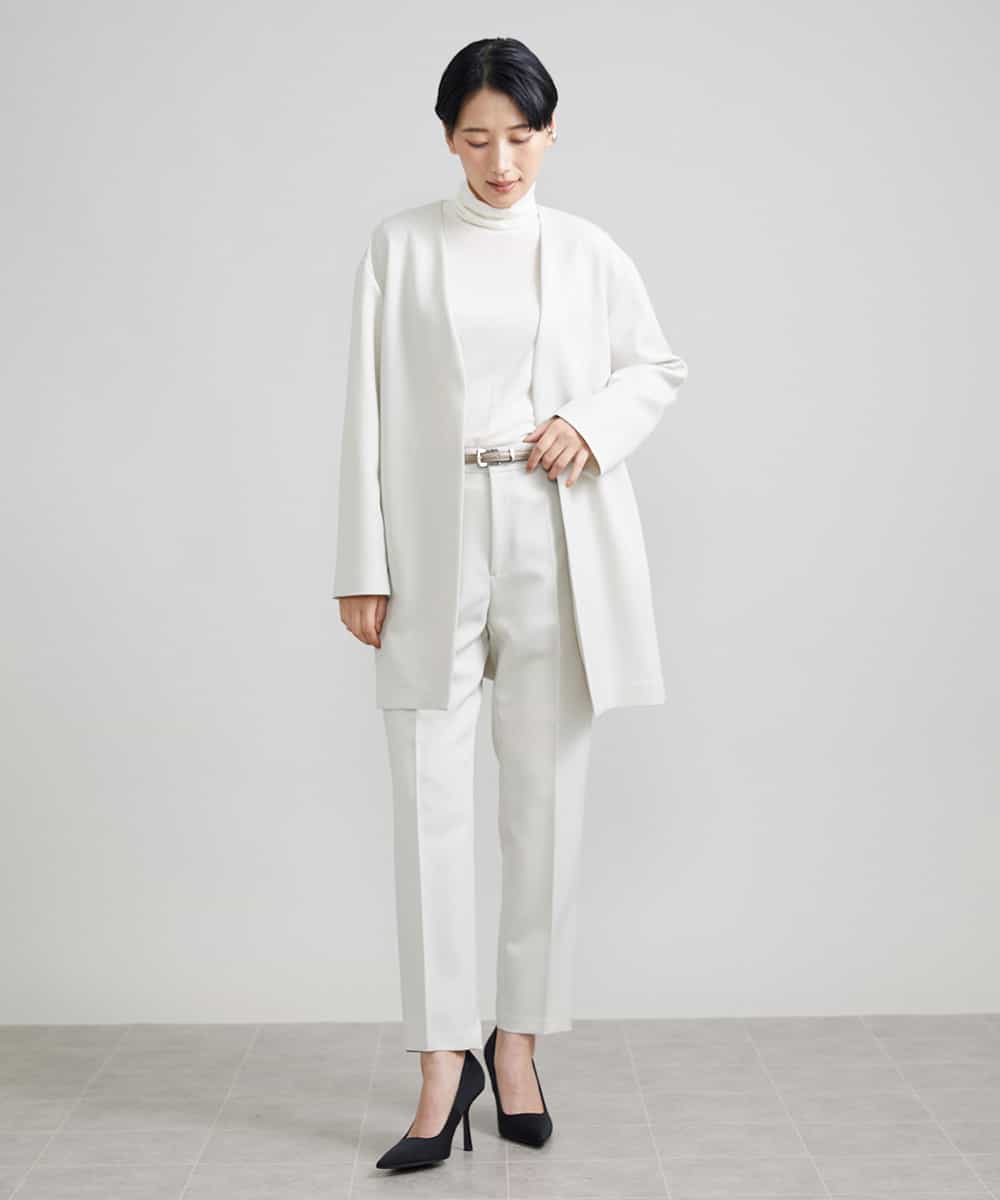 FMLAV09200 MICHEL KLEIN(ミッシェルクラン) ストレッチテーパードパンツ(裏地なし) ブラック(94)