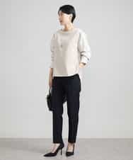 FMLAV09200 MICHEL KLEIN(ミッシェルクラン) ストレッチテーパードパンツ(裏地なし) ブラック(94)