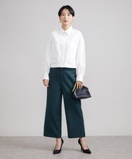 FMLAV10180 MICHEL KLEIN(ミッシェルクラン) [新色追加]ストレッチワイドパンツ(裏地なし/長め) ブラック(94)