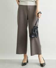 FMLAV10180 MICHEL KLEIN(ミッシェルクラン) [新色追加]ストレッチワイドパンツ(裏地なし/長め) モカ(87)
