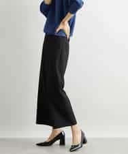 FMLAV10180 MICHEL KLEIN(ミッシェルクラン) [新色追加]ストレッチワイドパンツ(裏地なし/長め) ブラック(94)