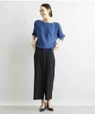 FMLAV10180 MICHEL KLEIN(ミッシェルクラン) [新色追加]ストレッチワイドパンツ(裏地なし/長め) ブラック(94)