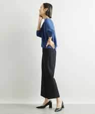 FMLAV10180 MICHEL KLEIN(ミッシェルクラン) [新色追加]ストレッチワイドパンツ(裏地なし/長め) ブラック(94)