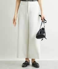 FMLAV10180 MICHEL KLEIN(ミッシェルクラン) [新色追加]ストレッチワイドパンツ(裏地なし/長め) ブラック(94)